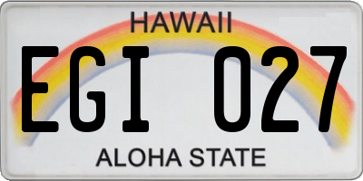 HI license plate EGI027