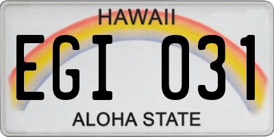 HI license plate EGI031