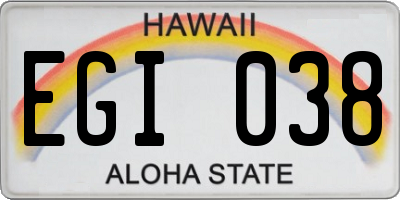 HI license plate EGI038