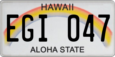 HI license plate EGI047