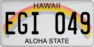 HI license plate EGI049