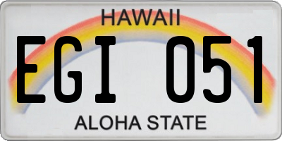 HI license plate EGI051
