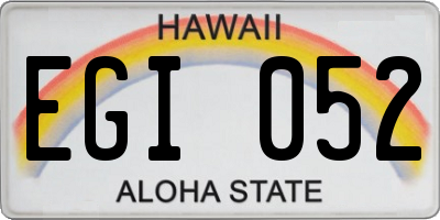 HI license plate EGI052