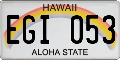 HI license plate EGI053