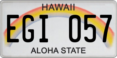 HI license plate EGI057