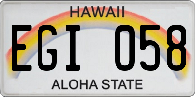 HI license plate EGI058