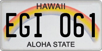 HI license plate EGI061