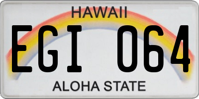 HI license plate EGI064