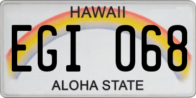 HI license plate EGI068