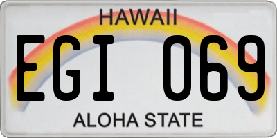 HI license plate EGI069