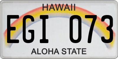 HI license plate EGI073
