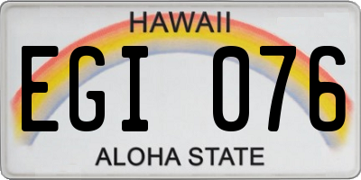 HI license plate EGI076