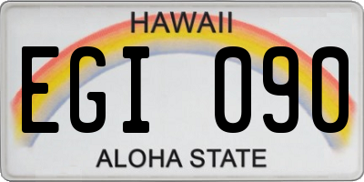 HI license plate EGI090
