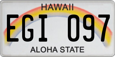 HI license plate EGI097