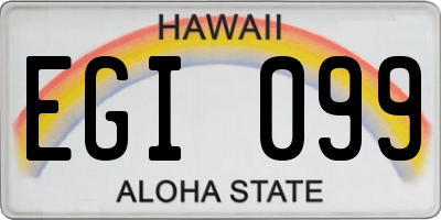 HI license plate EGI099
