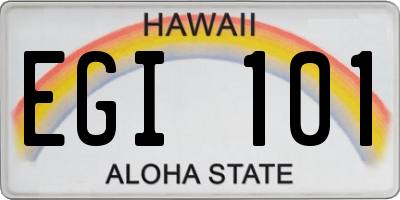 HI license plate EGI101