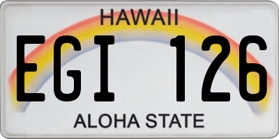 HI license plate EGI126