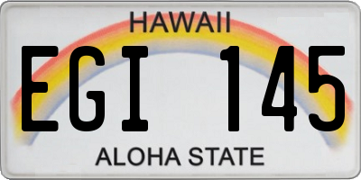 HI license plate EGI145