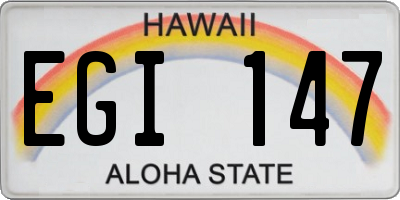 HI license plate EGI147