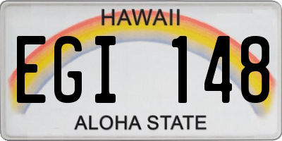 HI license plate EGI148