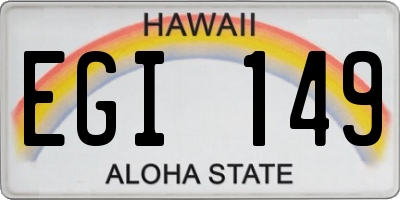 HI license plate EGI149