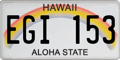 HI license plate EGI153