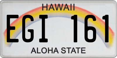 HI license plate EGI161