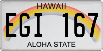 HI license plate EGI167