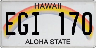 HI license plate EGI170