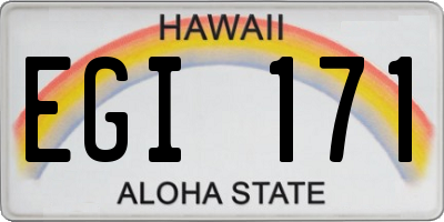 HI license plate EGI171