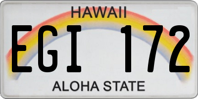 HI license plate EGI172