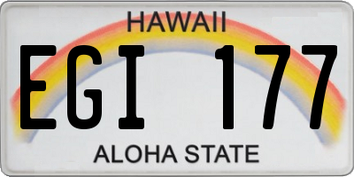 HI license plate EGI177