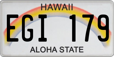 HI license plate EGI179