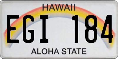 HI license plate EGI184