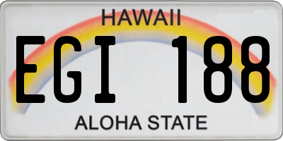 HI license plate EGI188
