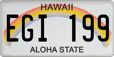 HI license plate EGI199