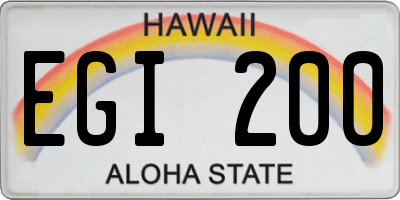 HI license plate EGI200