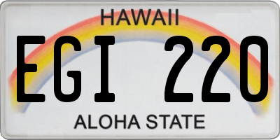 HI license plate EGI220