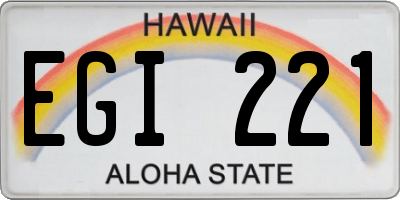 HI license plate EGI221