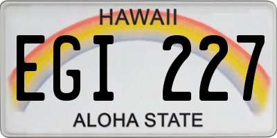HI license plate EGI227