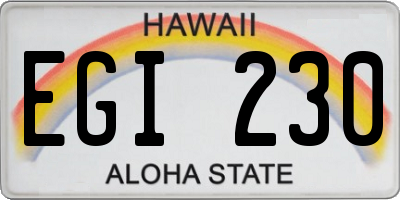 HI license plate EGI230