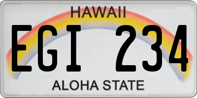 HI license plate EGI234