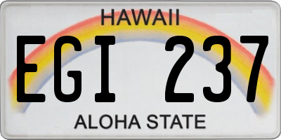 HI license plate EGI237