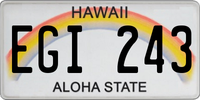 HI license plate EGI243
