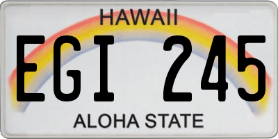 HI license plate EGI245