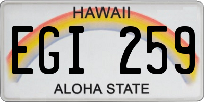 HI license plate EGI259