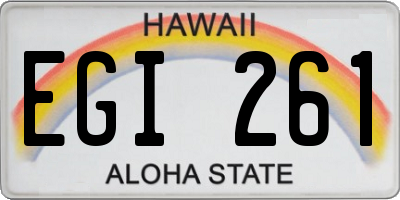 HI license plate EGI261
