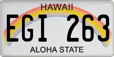 HI license plate EGI263