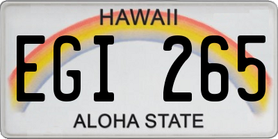 HI license plate EGI265