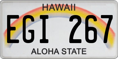 HI license plate EGI267